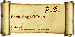Pock Boglárka névjegykártya